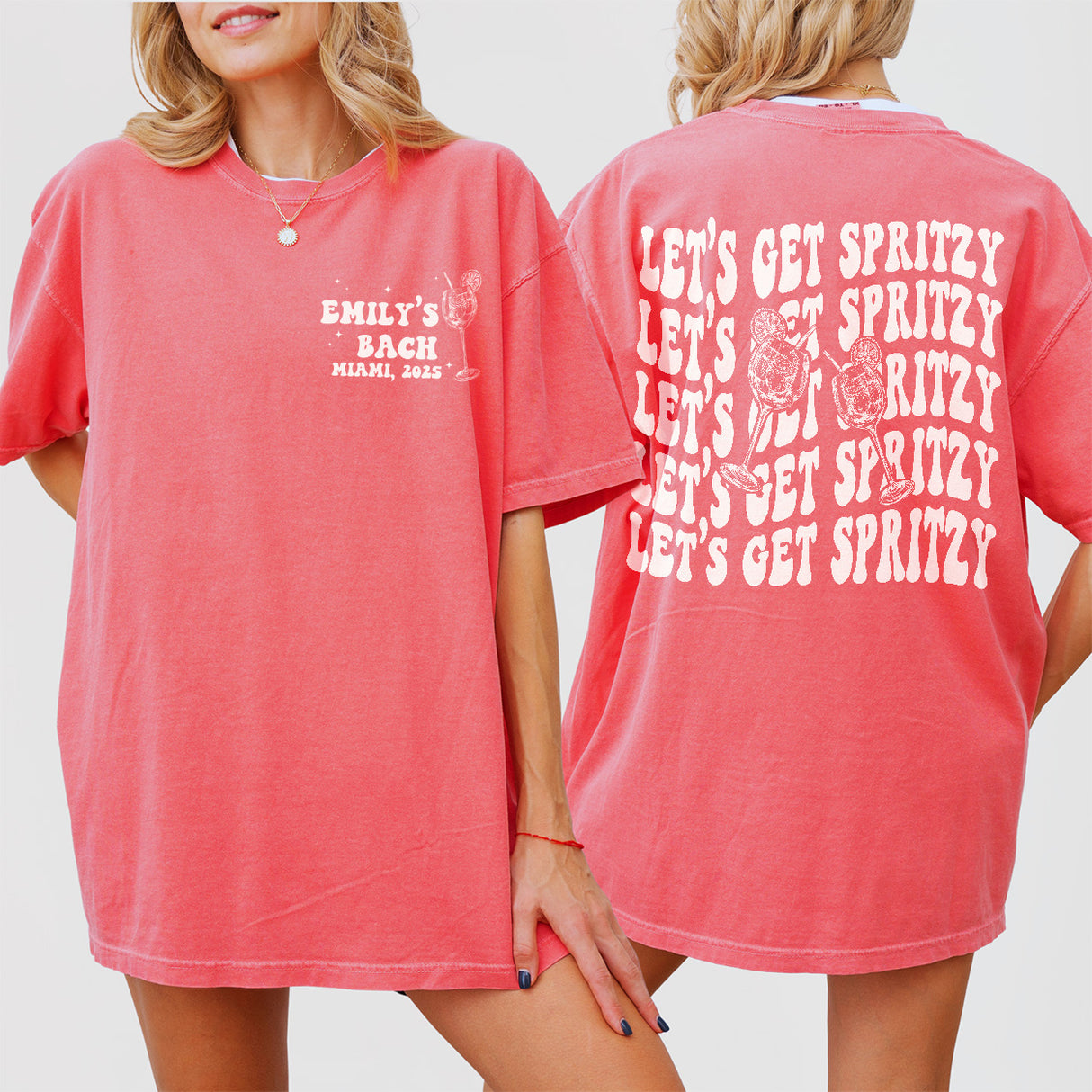 Let's Get Spritzy Bachelorette Shirt Love At First Spritz Custom Aperol Spritz Bachelorette Party T Shirt Sunshine and Spritz TShirt Bride - main Image