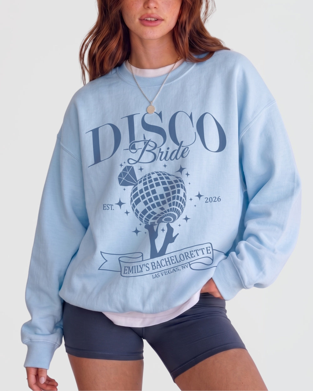 Dancing Queen, Disco Bride Sweatshirt Light Blue