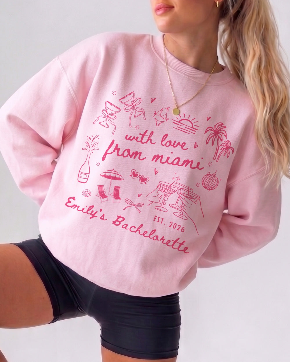 With Love from Miami Sweatshirt Light Pink
