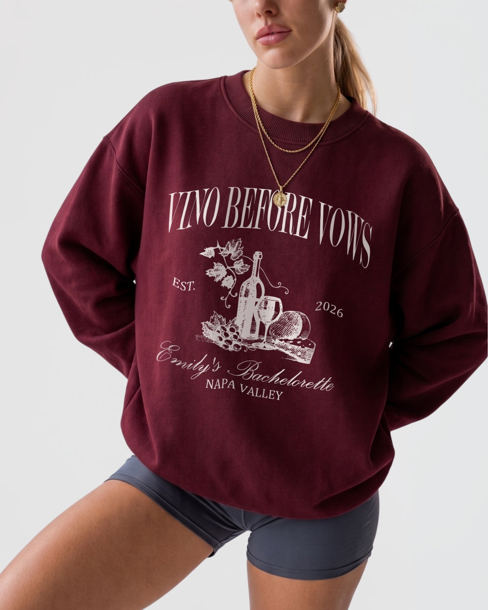 Vino Before Vows Sweatshirt Maroon