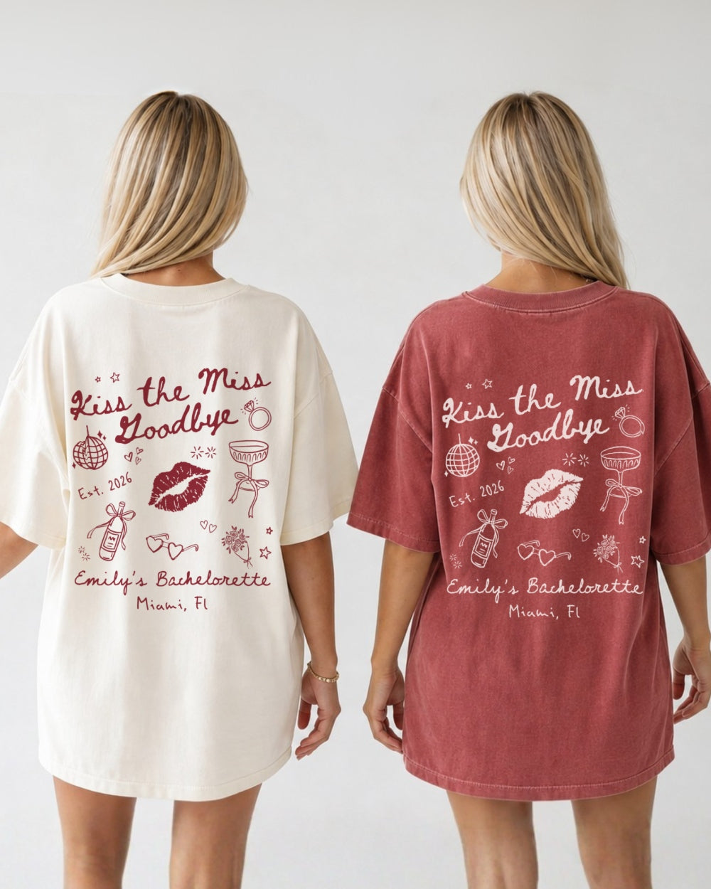 Kiss the Miss Goodbye Disco T-Shirt Crimson