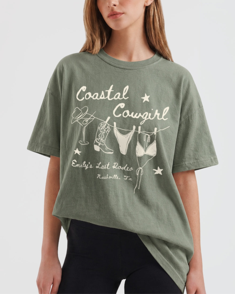 Coastal Cowgirl T-Shirt Moss