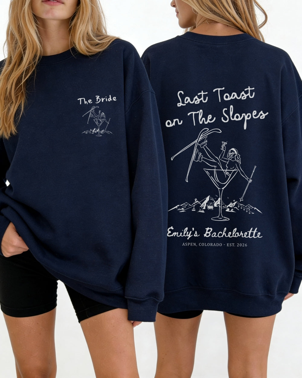 Last Toast on The Slopes Sweatshirt Navy