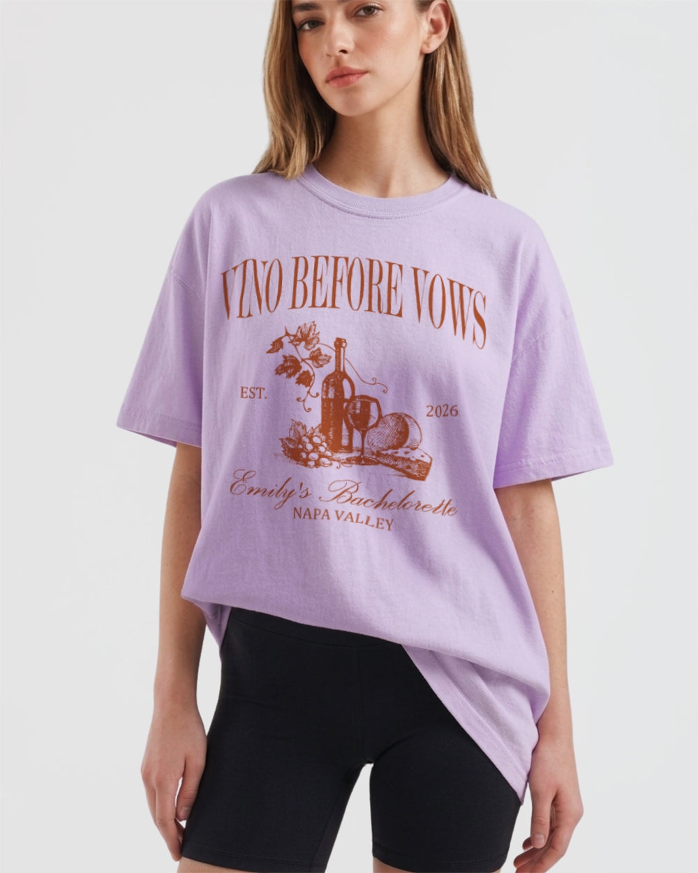 Vino Before Vows T-Shirt Orchid