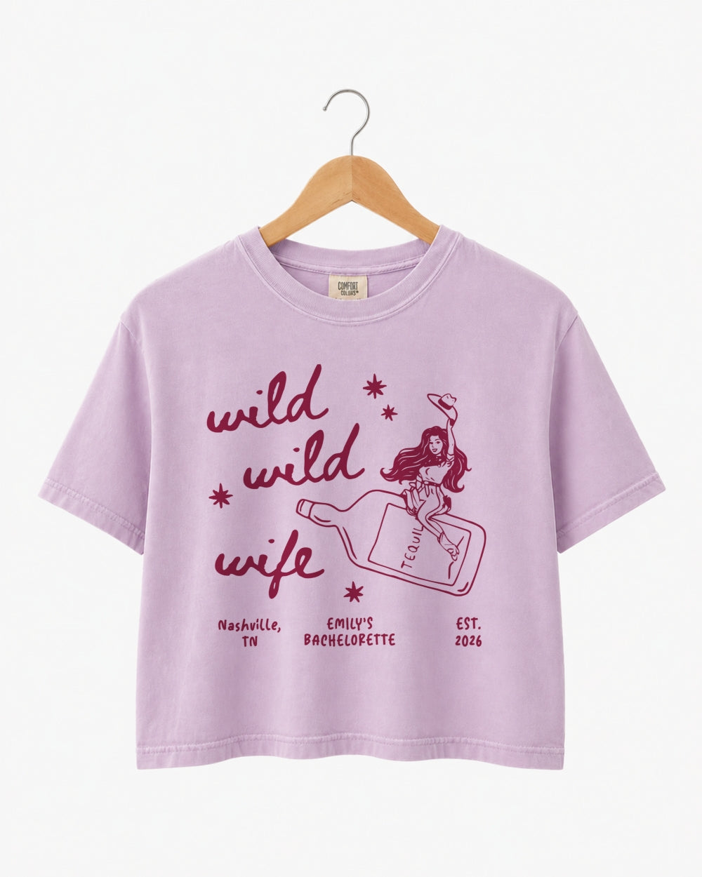 Wild Wild Wife Cowgirl Tequila Crop Top Orchid