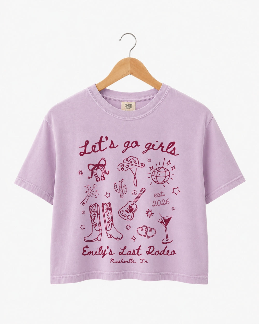 Let's Go Girls Cowgirl Party Crop Top Orchid