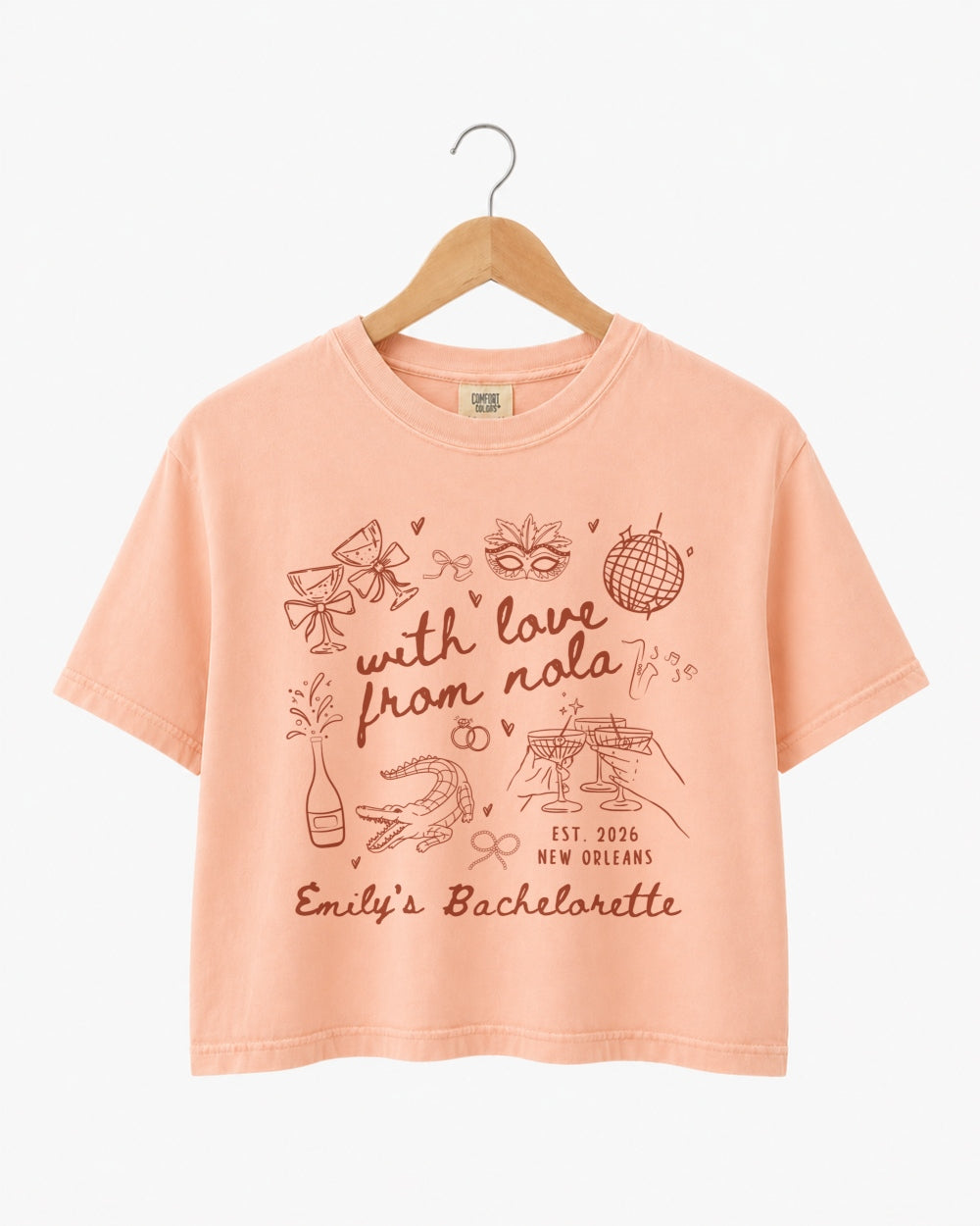 With Love from Nola Crop Top Peachy
