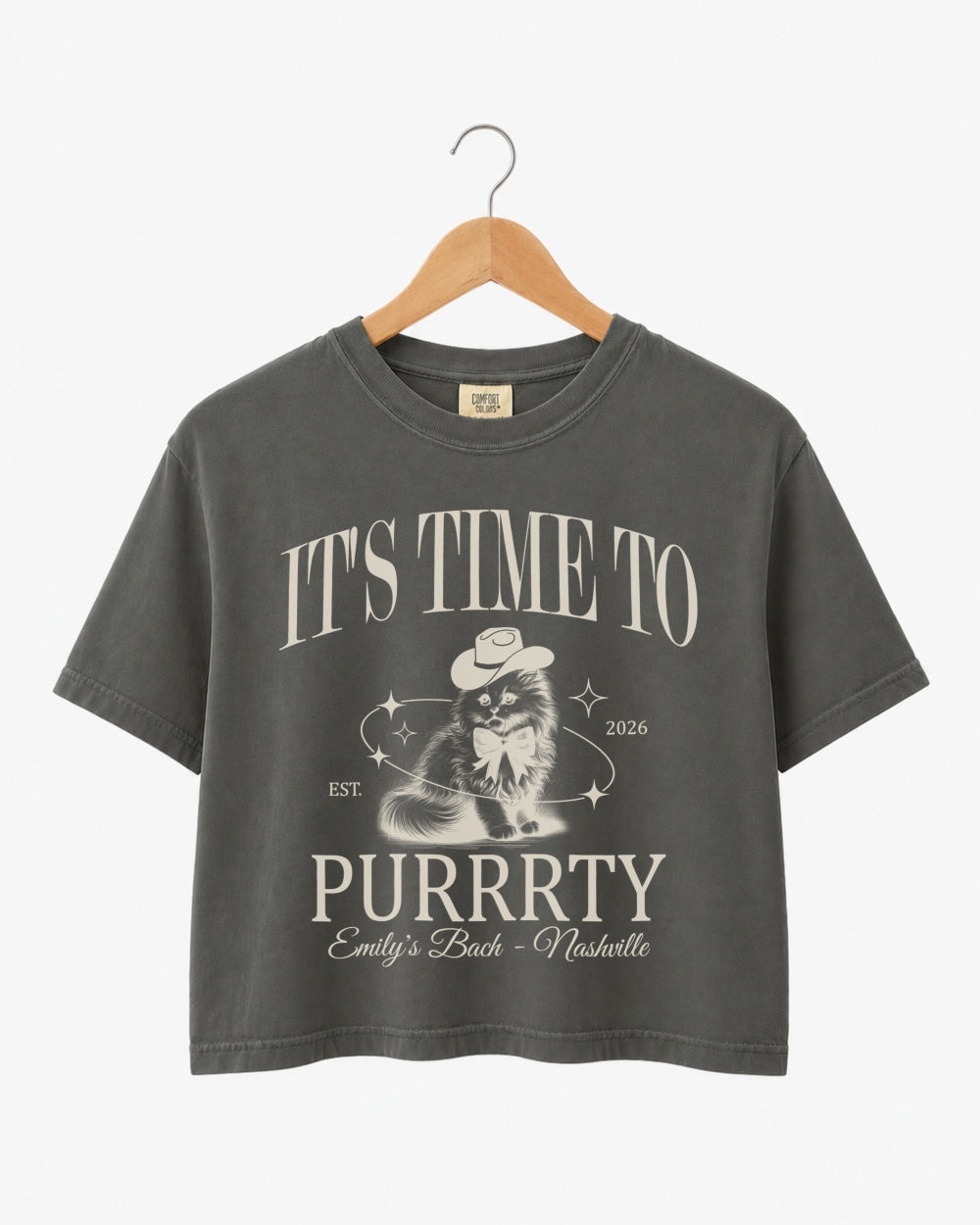 I'm Getting Meowied Bow Crop Top Pepper