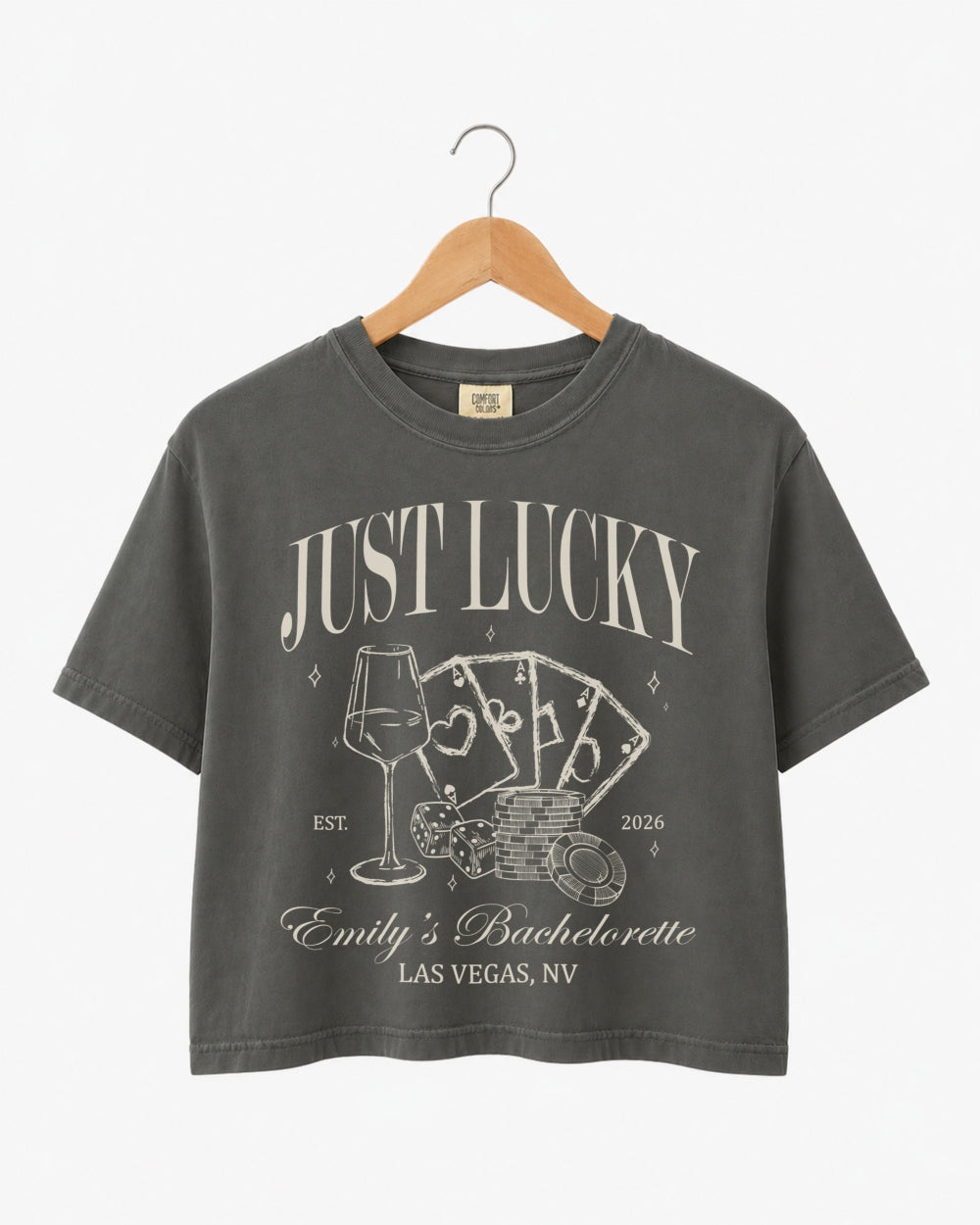 Lucky In Love Wine Cards Crop Top Pepper