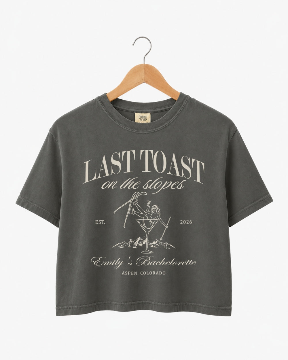 Last Toast on The Slopes Martini Crop Top Pepper