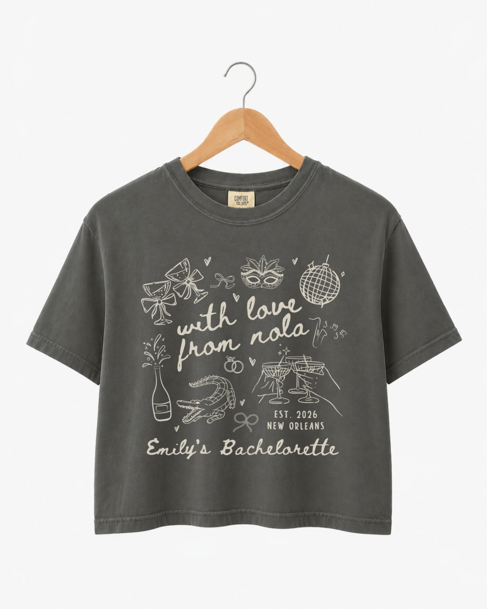With Love from Nola Crop Top Pepper