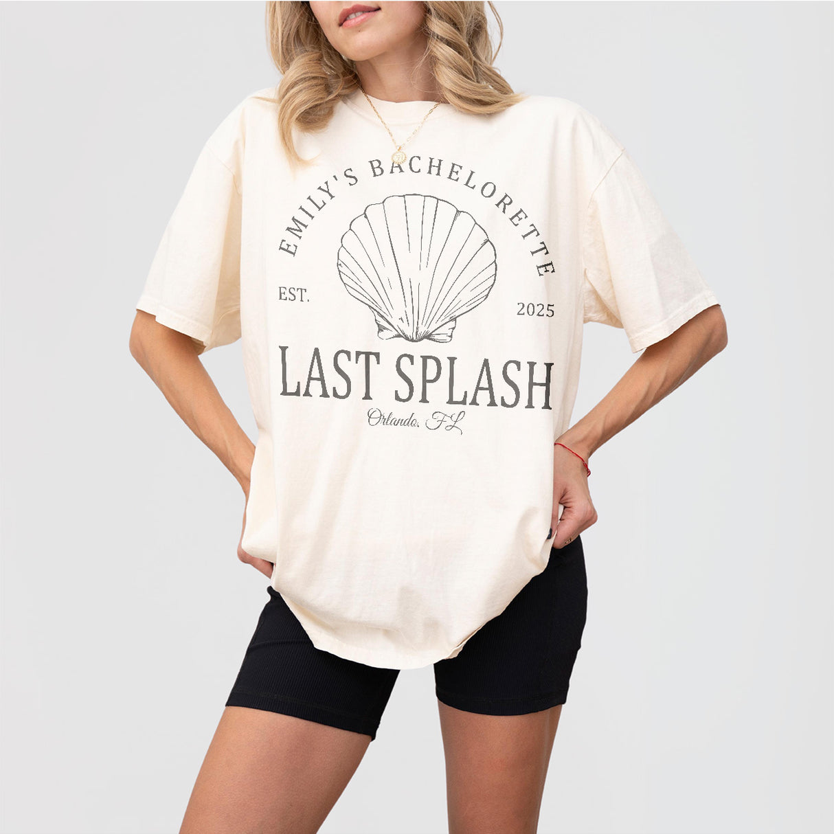 Personalized Last Splash Bachelorette Party Shirt Shell Mermaid Bachelorette Shirt Pool Bachelorette Tshirt Coastal Bridal Party Shirt Beach - Ivory Product Image