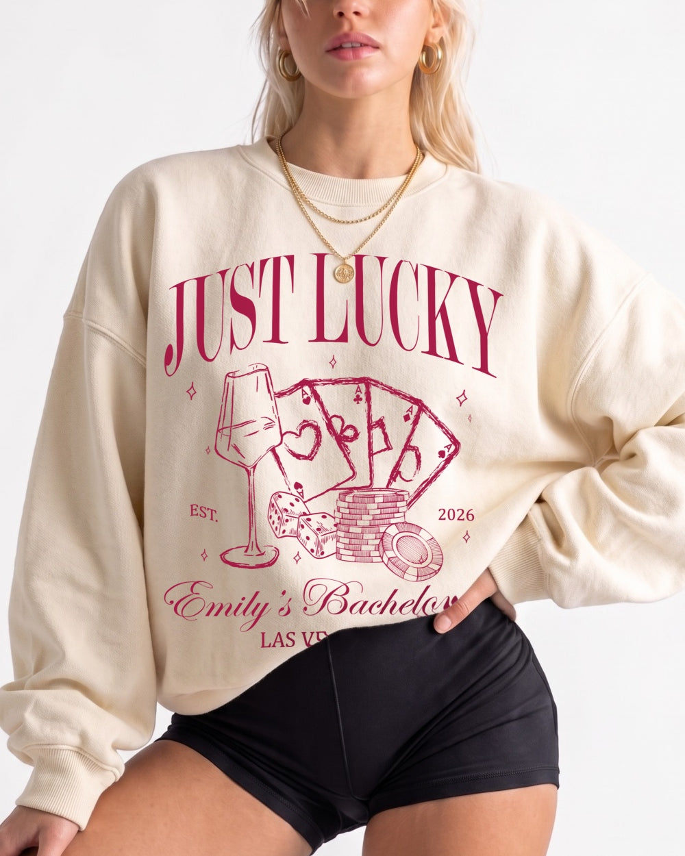 Lucky In Love Wine Cards Sweatshirt