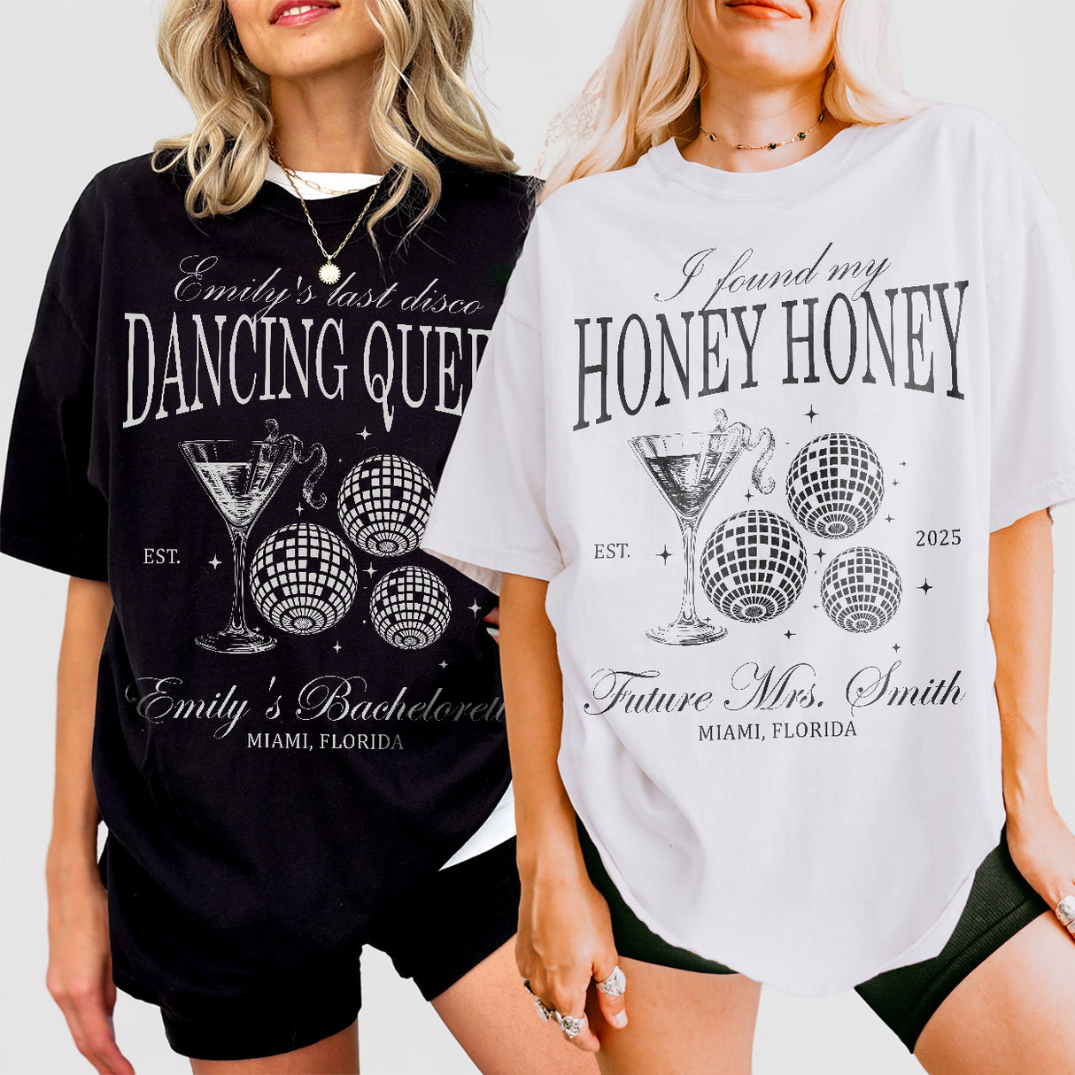 She Found Her Honey Honey Custom Last Disco Bachelorette Party Shirt Comfort Colors Dancing Queens Disco Bride Matching TShirt Bridesmaids - matching Image