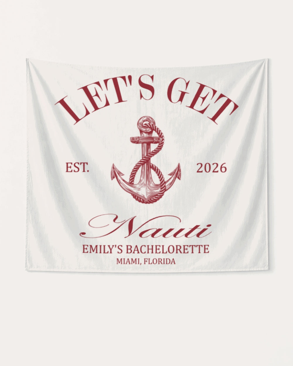 Let's Get Nauti Banner White