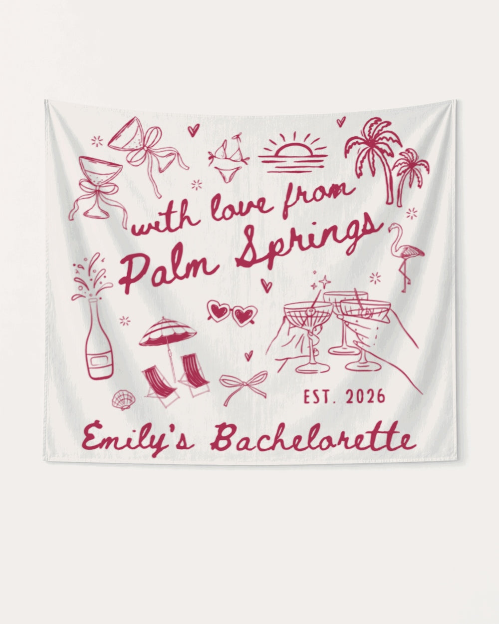 With Love from Palm Springs Banner White