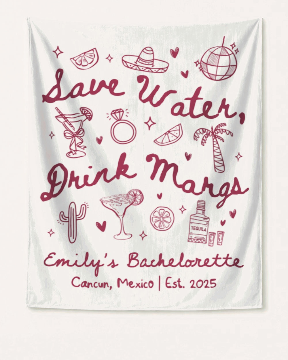 Save Water Drink Margs Banner White