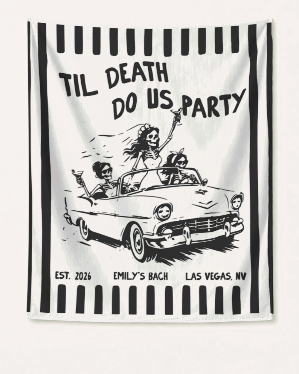 Bride or Die and Ride or Die Stripes Banner White