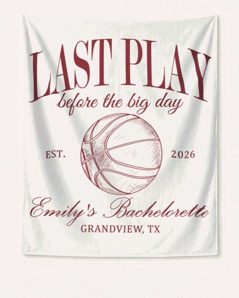 Last Play Before the Big Day - Basketball Banner White