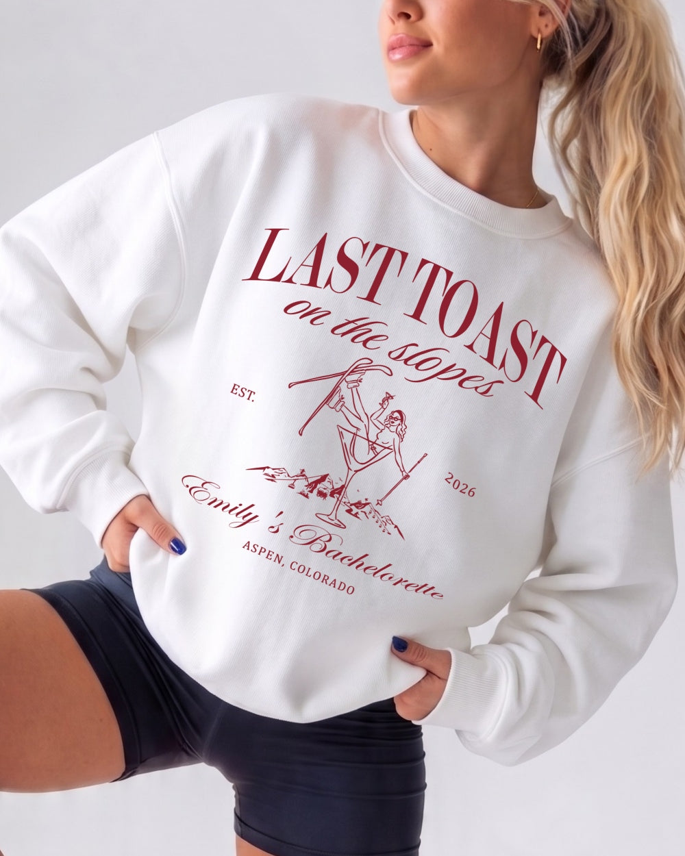 Last Toast on The Slopes Martini Sweatshirt White