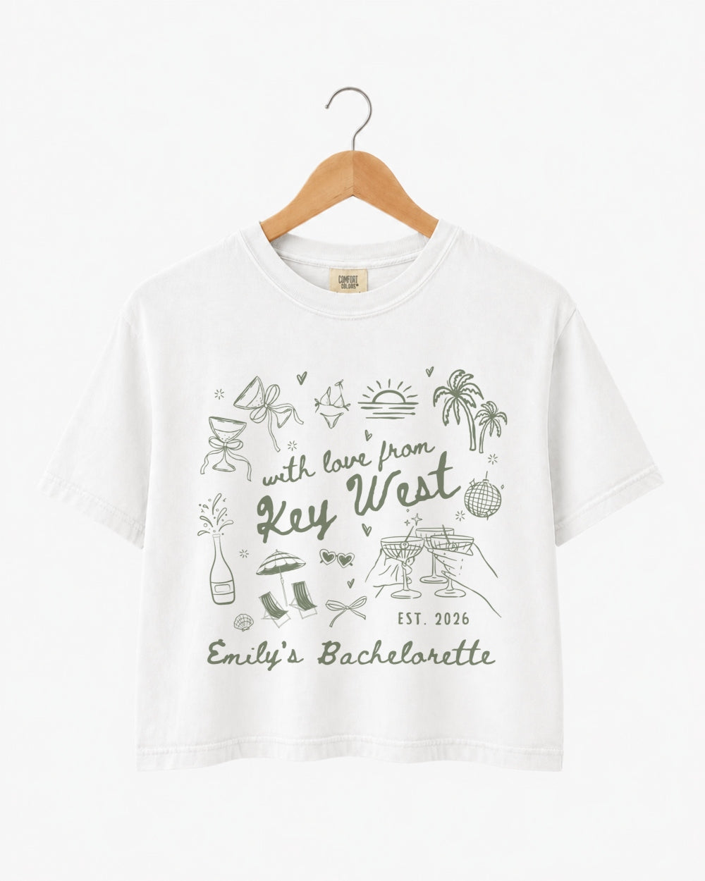 With Love from Key West Crop Top White