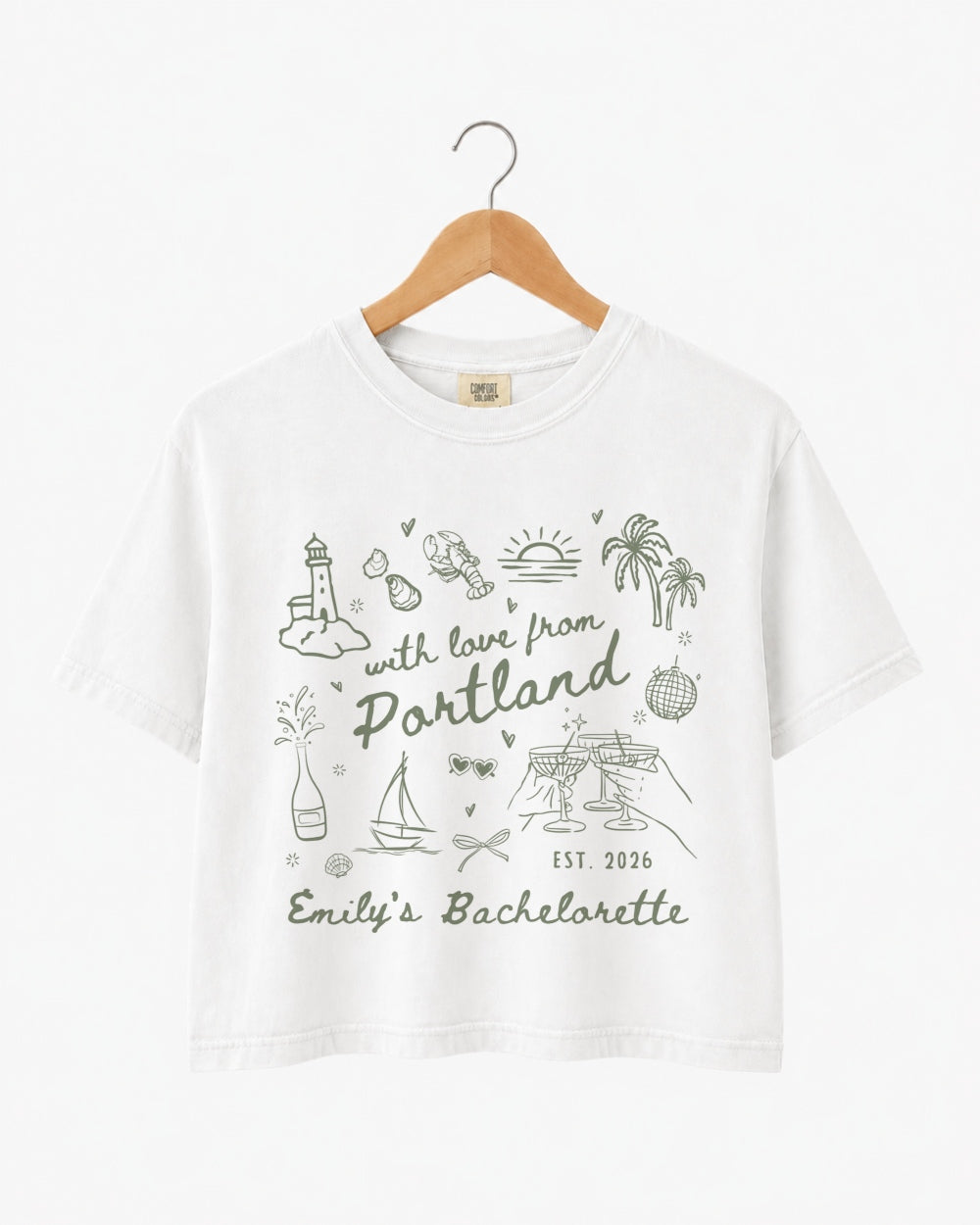 With Love from Portland Crop Top White