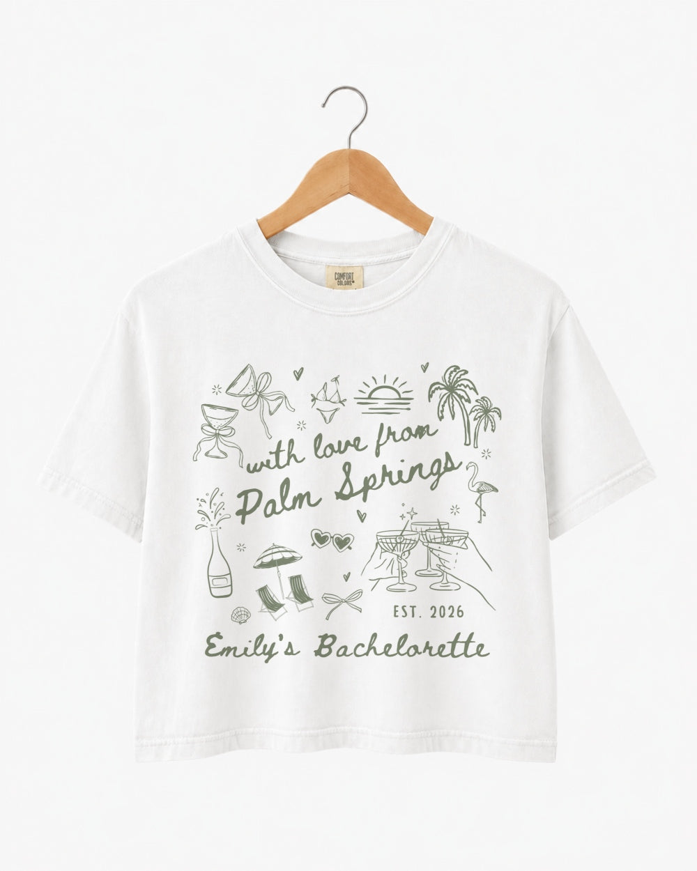 With Love from Palm Springs Crop Top White