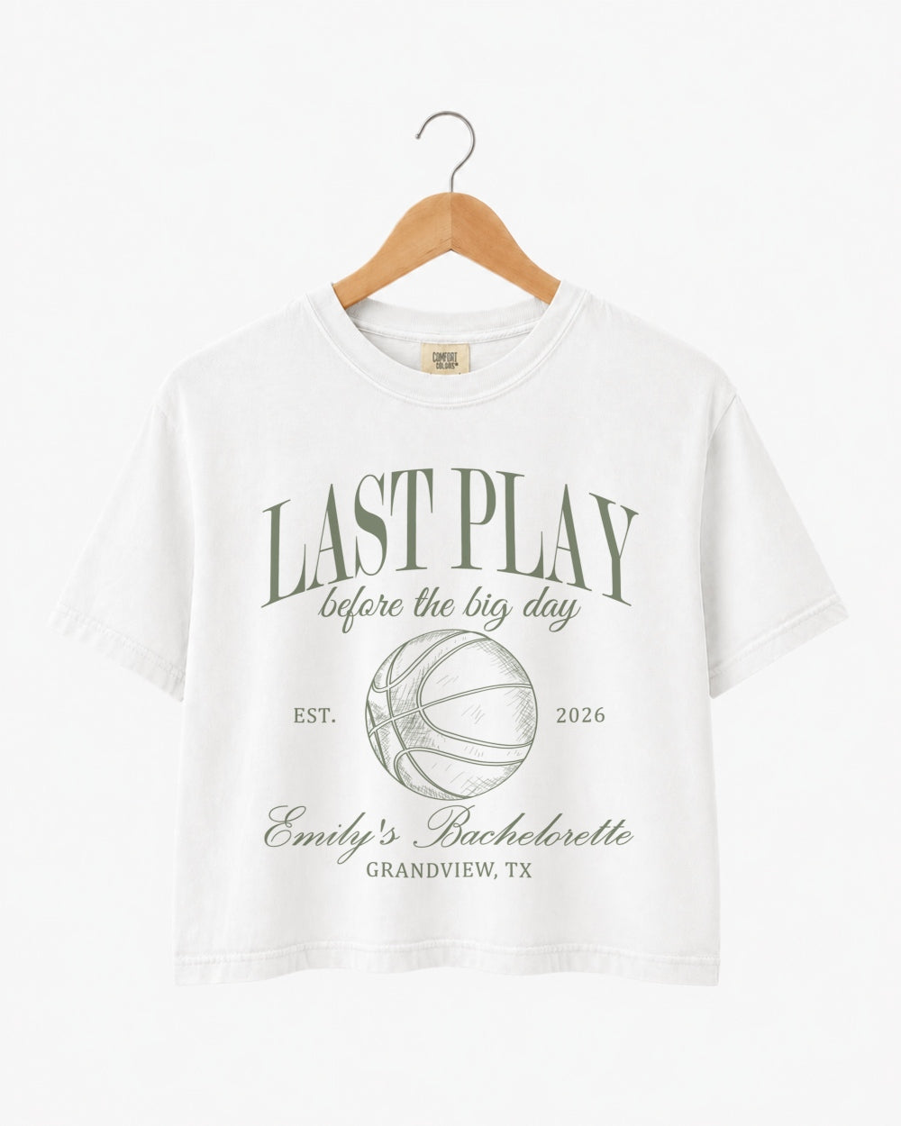 Last Play Before the Big Day - Basketball Crop Top White