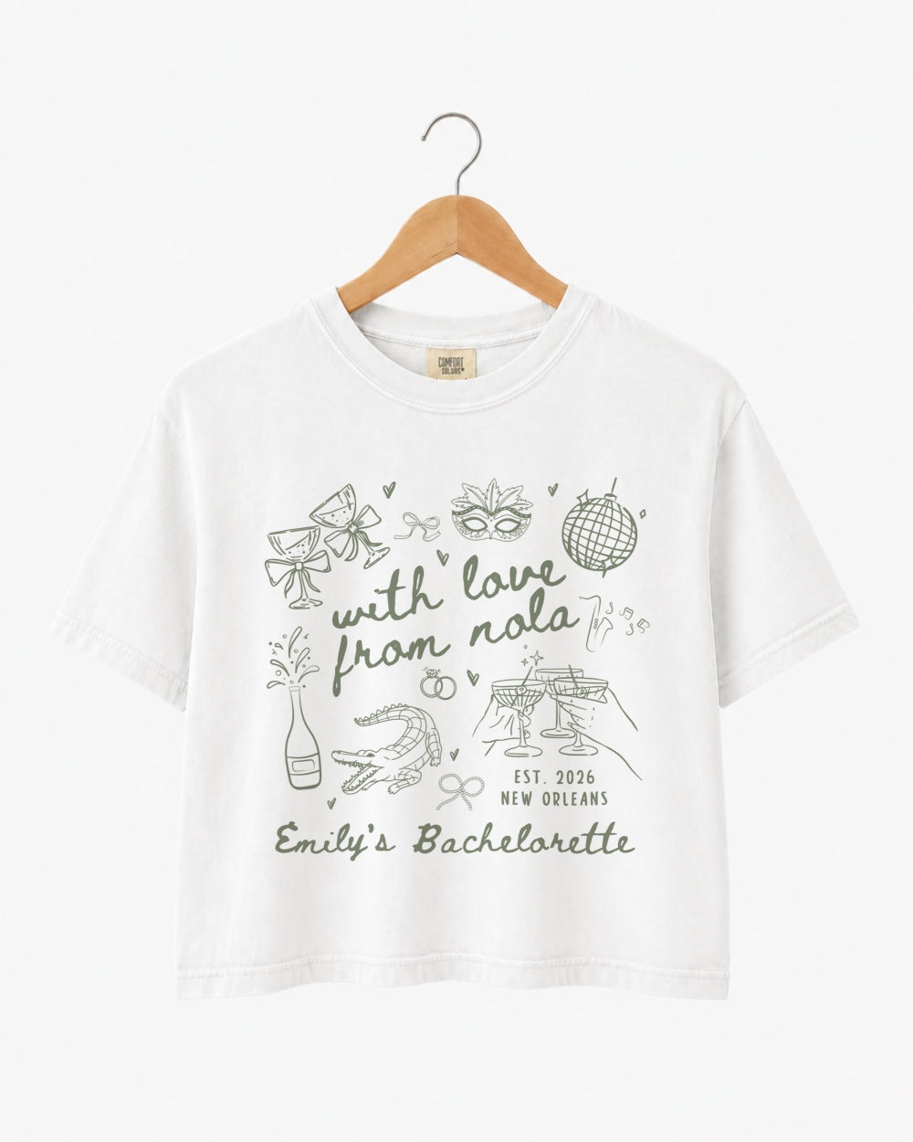 With Love from Nola Crop Top White