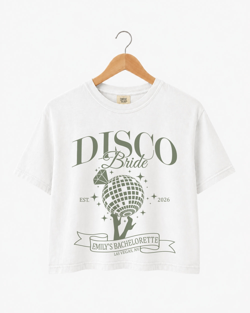 Dancing Queen, Disco Bride Crop Top White