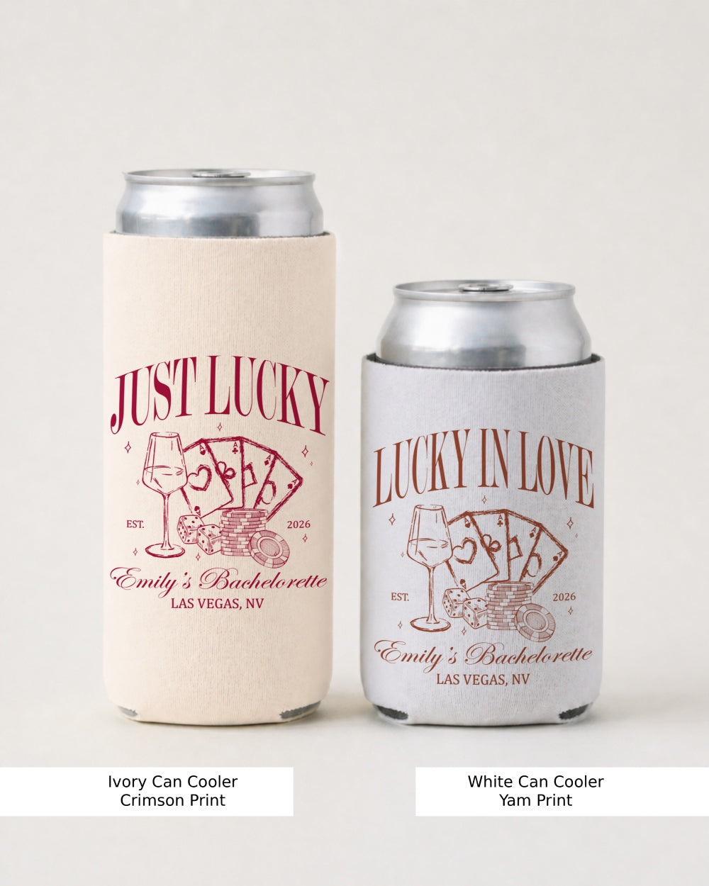 Lucky In Love Wine Cards Can Cooler White