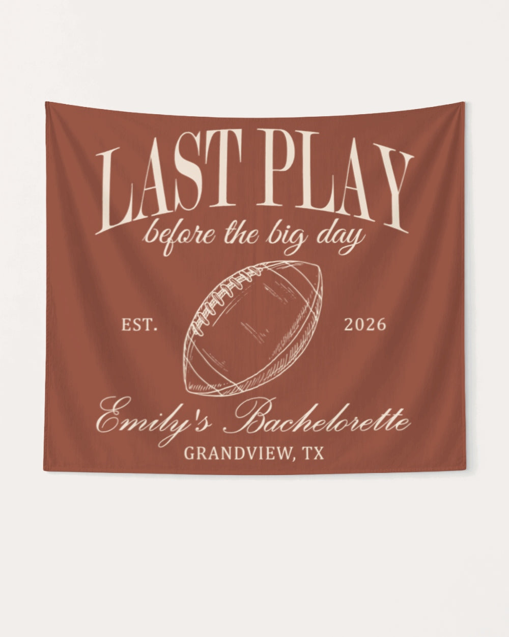Last Play Before the Big Day - Football Banner Yam
