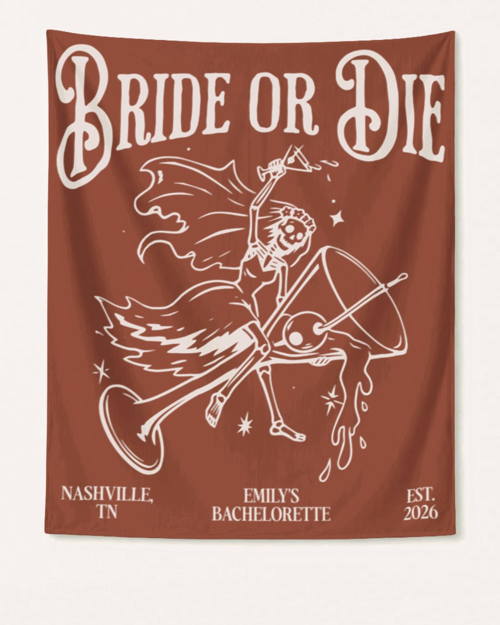 Bride or Die and Ride or Die with Martini Banner Yam