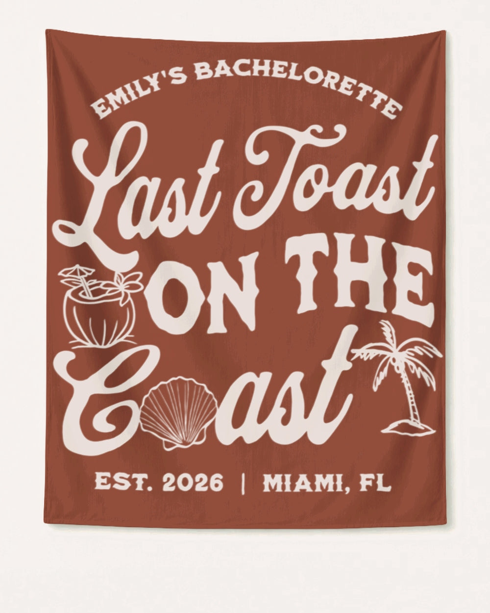 Last toast on the coast - text Banner Yam