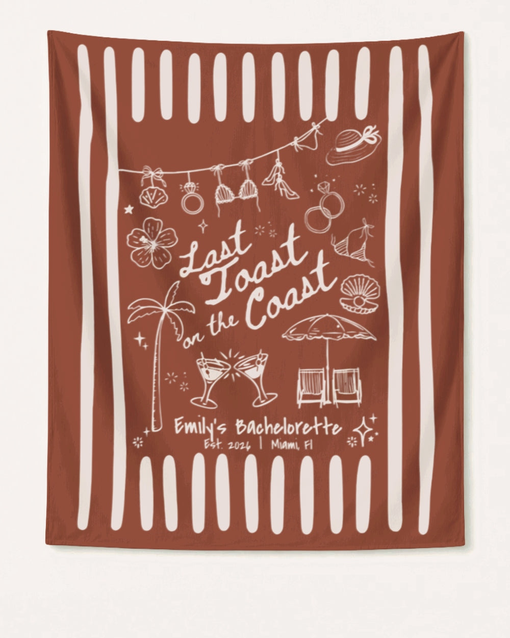Last toast on the coast - Stripes Banner Yam