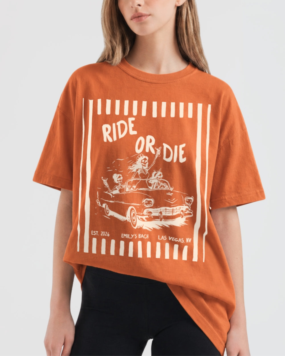 Bride or Die and Ride or Die Stripes T-Shirt Yam