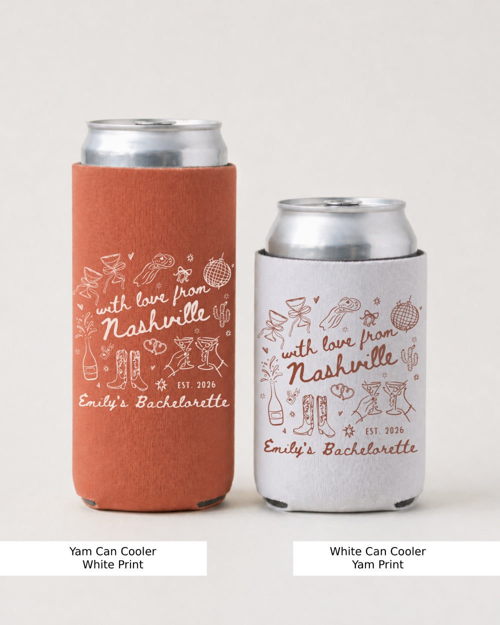 With Love from Nashville Can Cooler Nashville party favor can cooler for girls trips, country weekends, and bachelorette drinks