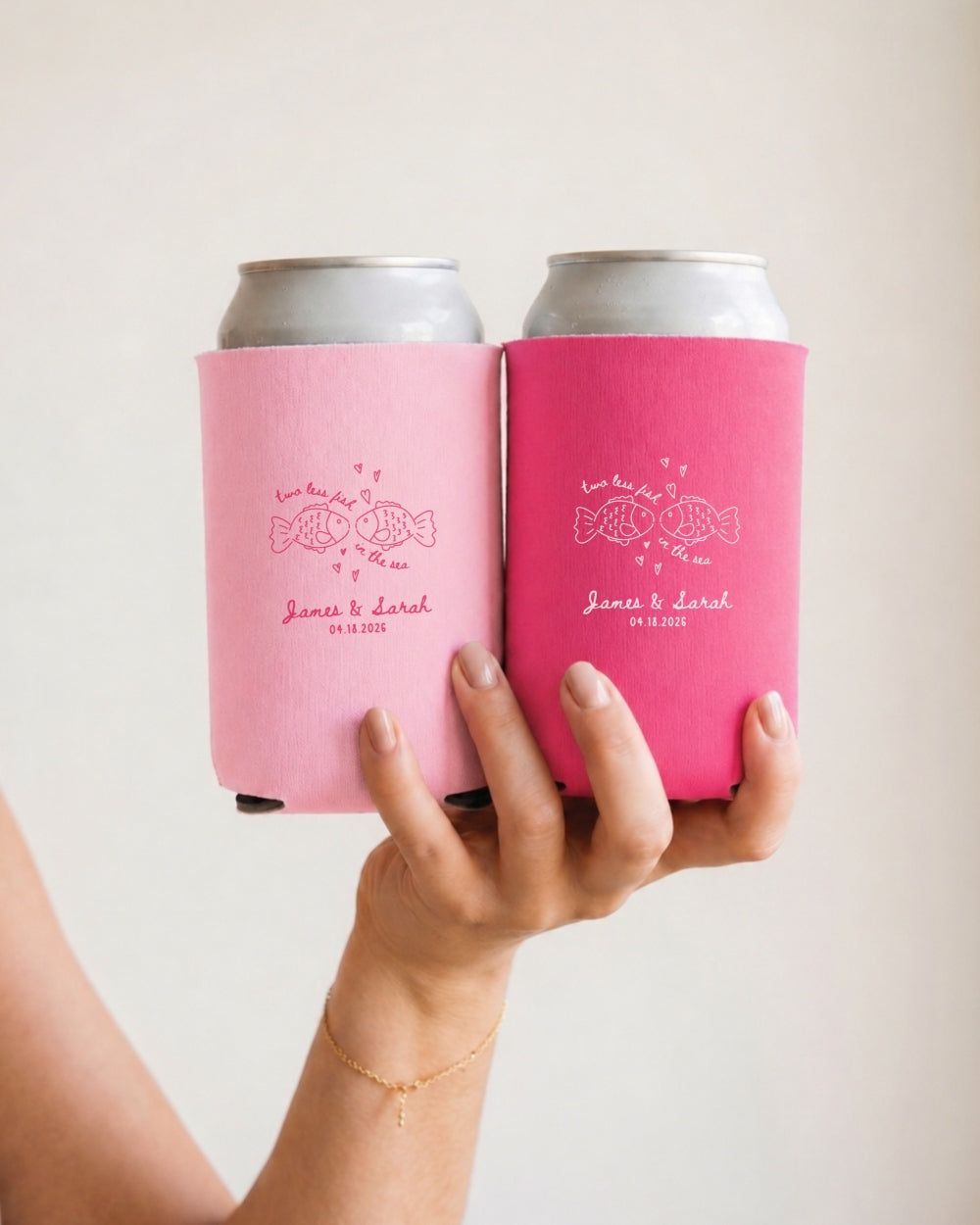 "Two Less Fish in the Sea" Wedding Can Cooler