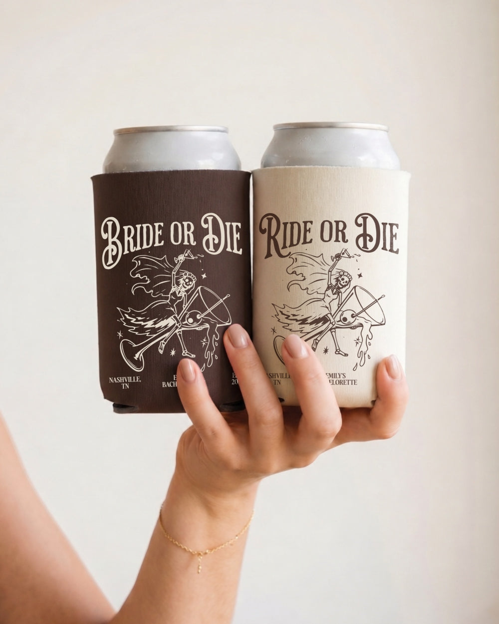 Bride or Die and Ride or Die with Martini Can Cooler Espresso