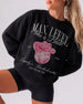Man, I Feel Like A Bride & Let's Go Girls Disco Sweatshirt Black
