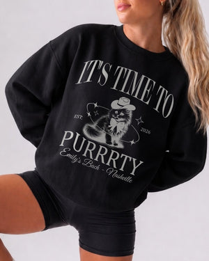 I'm Getting Meowied Bow Sweatshirt Black