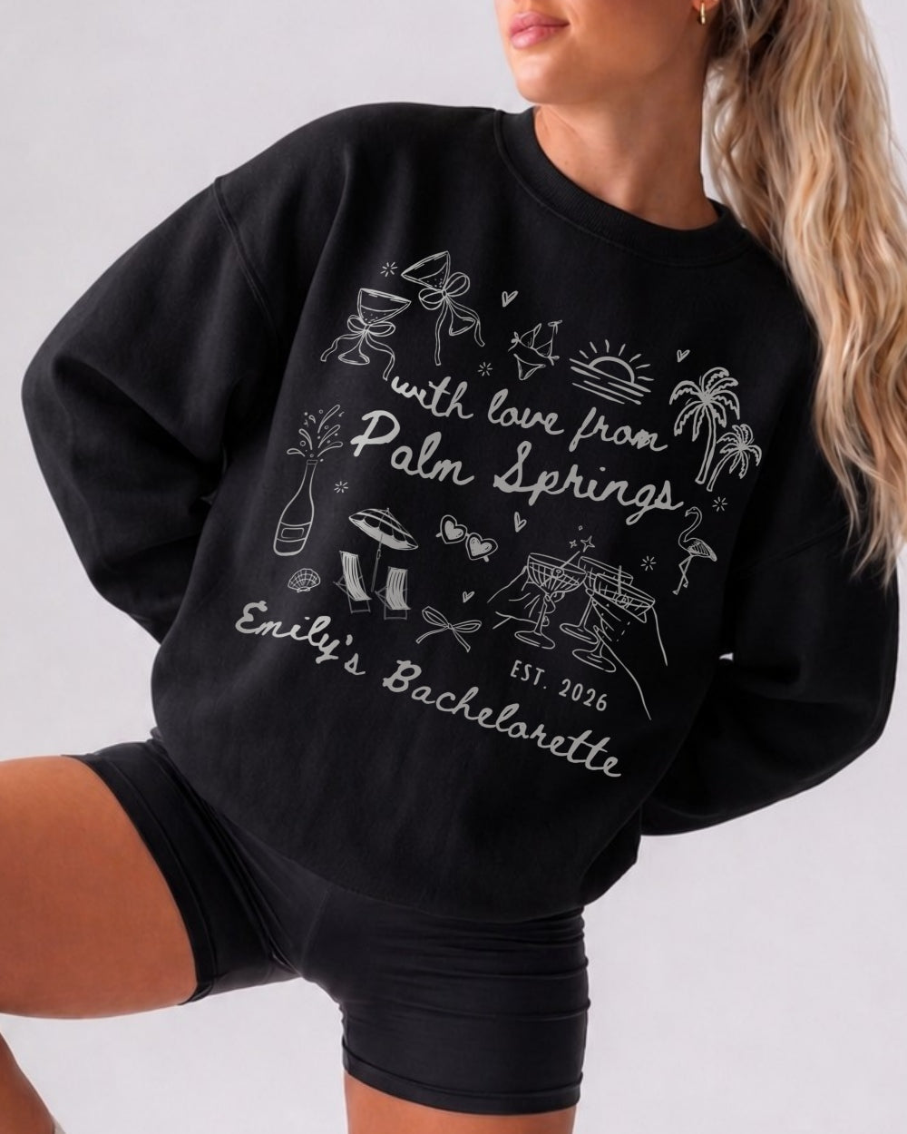 With Love from Palm Springs Sweatshirt Black
