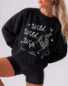Personalized bachelorette sweatshirt for country bride events and group party outfits