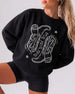 Wild Wild Wife Cowgirl Boots Sweatshirt Black