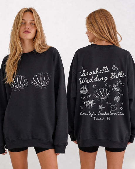 Seashells & Wedding Bells Sweatshirt Black