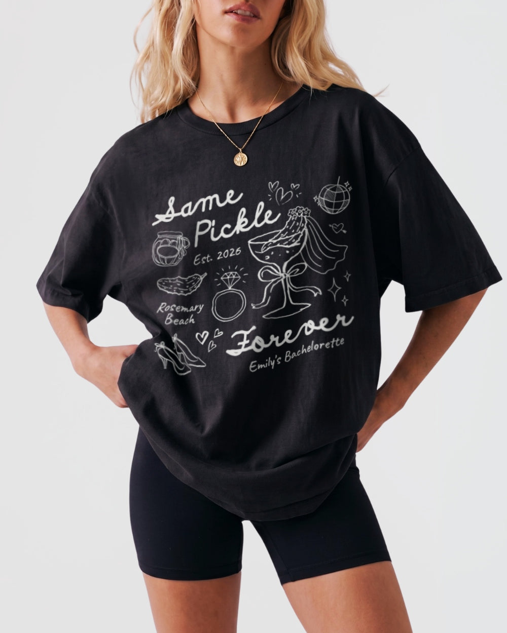 Same Pickle Forever & Last Pickle She'd Ever Tickle T-Shirt Black