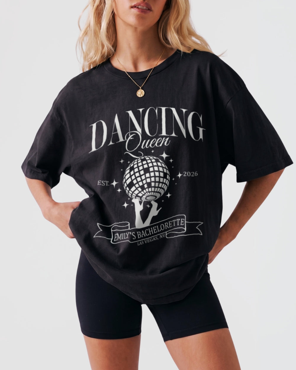 Dancing Queen, Disco Bride T-Shirt Black