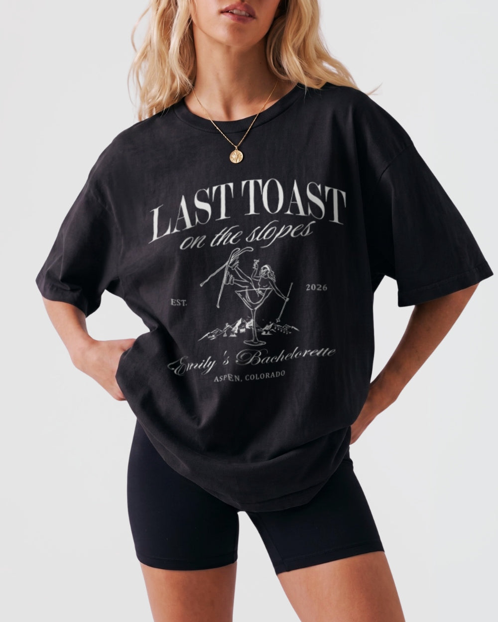 Last Toast on The Slopes Martini T-Shirt Black
