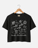 Bachelorette weekend crop top with Wild Wild Wife doodle art and script lettering. Personalized with bride name, EST year, and destination city for the whole crew.