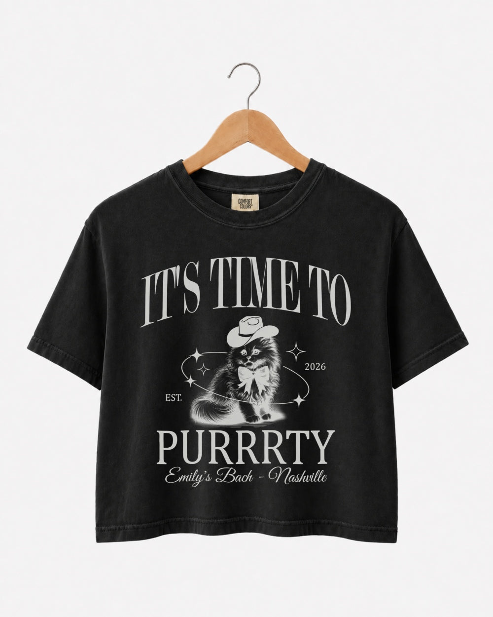 I'm Getting Meowied Bow Crop Top Black